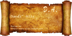 Danó Aliz névjegykártya