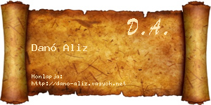 Danó Aliz névjegykártya